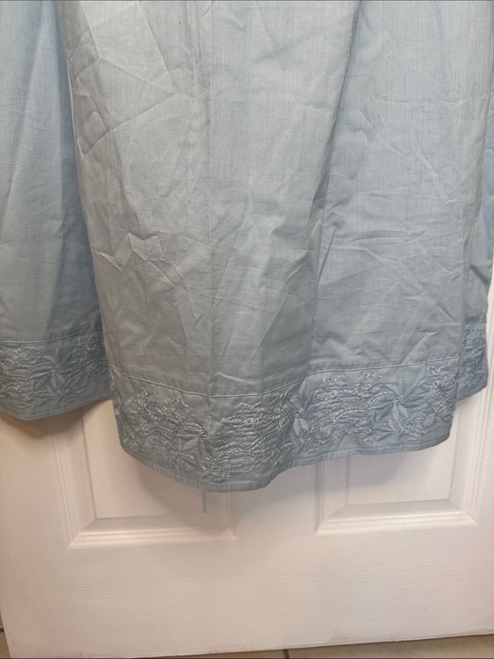 Charter Club Intimate Light Blue Sleeveless Gown w/Embroidered Yoke Sz XL NWT - Picture 3 of 7